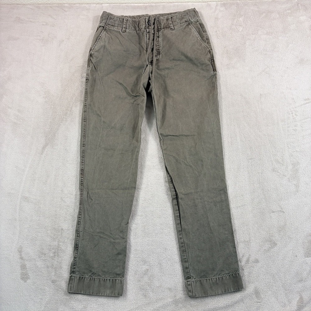 James Perse Rigid Canvas Pants in Green Men 30x32 Drawstring Straight Leg